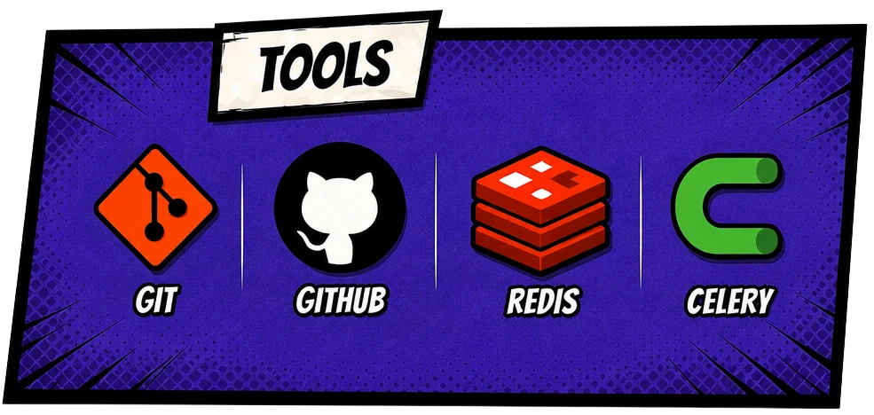 Tools: Git, GitHub, Redis, Celery